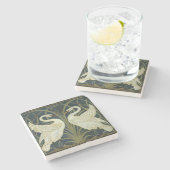 Walter Crane Swan & Rush and Iris Victorian Steinuntersetzer (Seitenansicht)