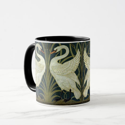 Walter Crane Swan & Rush and Iris Victorian  Tasse (Vorderseite Links)