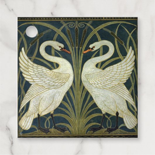 Walter Crane Swan & Rush und Iris viktorianisch Geschenkanhänger (Vorderseite)