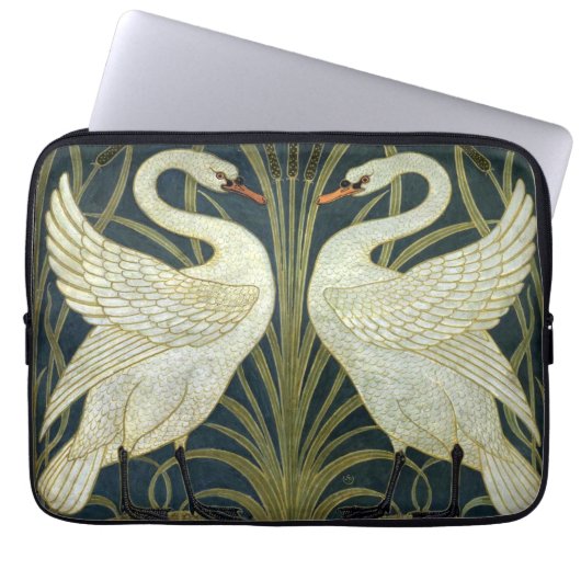 Walter Crane Swan & Rush und Iris viktorianisch Laptopschutzhülle (Vorderseite)