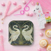 Walter Crane Swan & Rush und Iris viktorianisch Pappteller (Party)