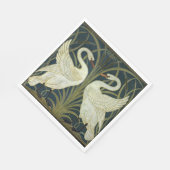 Walter Crane Swan & Rush und Iris viktorianisch Serviette (Ecke)