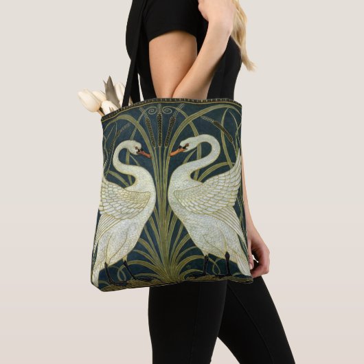 Walter Crane Swan & Rush und Iris viktorianisch  Tasche (Von Nahem)