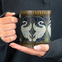 Walter Crane Two Swans Vintage Jugendstil-Dekorati