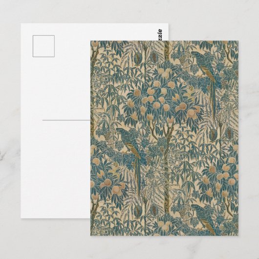 Walter Crane Vintag Art Nouveau Macaw Muster Postkarte (Vorne/Hinten)
