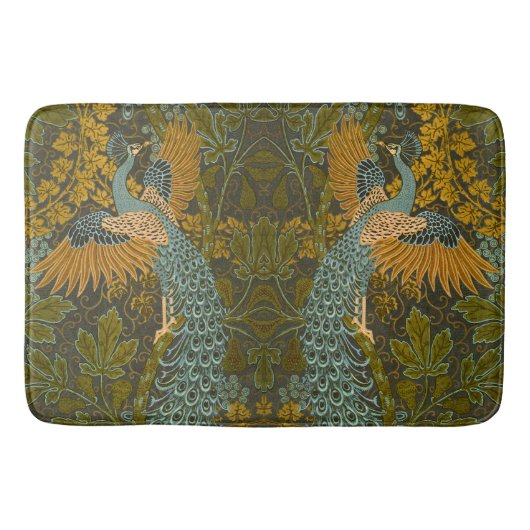 Walter Crane Vintag Fig and Peacock Pattern Badematte (Vorderseite)