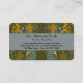 Walter Crane Vintag Fig and Peacock Pattern Visitenkarte (Rückseite)