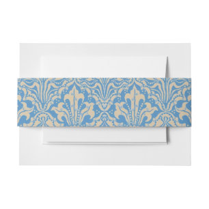 Walter Crane Vintage Blaue Samen- und Blumenkunst Einladungsbanderole
