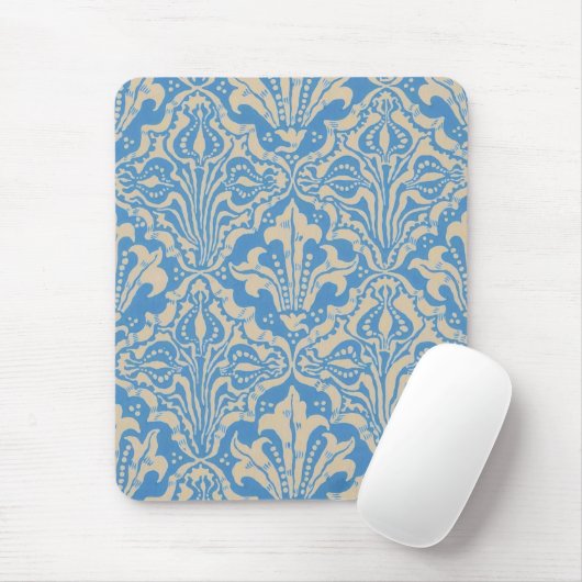 Walter Crane Vintage Blaue Samen- und Blumenkunst Mousepad (Mit Mouse)