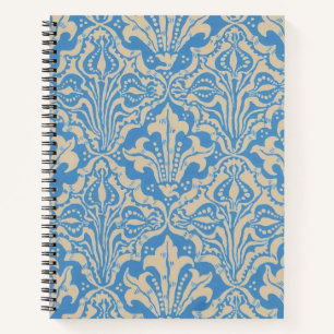 Walter Crane Vintage Blaue Samen- und Blumenkunst Notizblock