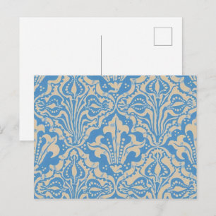 Walter Crane Vintage Blaue Samen- und Blumenkunst Postkarte