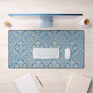 Walter Crane Vintage Blaue Samen- und Blumenkunst Schreibtischunterlage