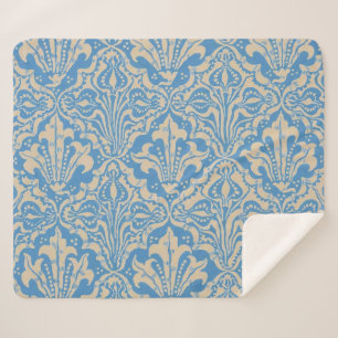 Walter Crane Vintage Blaue Samen- und Blumenkunst Sherpadecke
