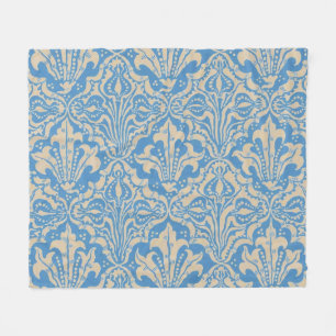 Walter Crane Vintage Blue Samen- und Blumenkunst Fleecedecke