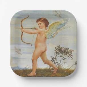 Walter Crane Vintage Cupid mit Bogen Kunst Pappteller