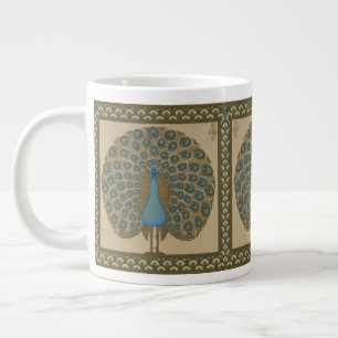Walter Crane Vintage Gold Blau Pfau Kunst Jumbo-Tasse