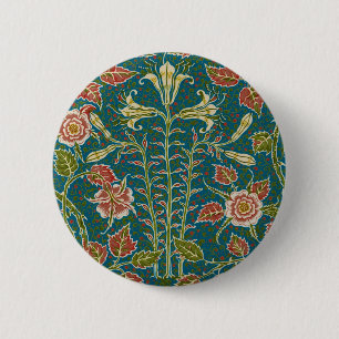 Walter Crane Vintage Lily und Rose Floral Button