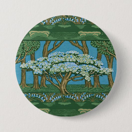 Walter Crane Vintage-May-Baum-Wald-Wallpaper Button (Vorderseite)