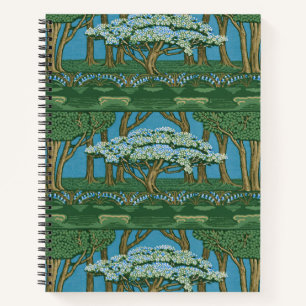 Walter Crane Vintage-May-Baum-Wald-Wallpaper Notizblock