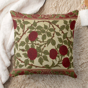 Walter Crane Vintage Rosamund Rote Rose Blumendeko Kissen