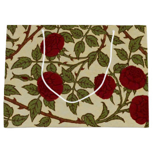 Walter Crane Vintage Rosamund Rote Rose Blumendesi Große Geschenktüte
