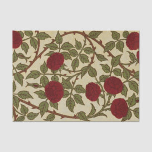 Walter Crane Vintage Rosamund Rote Rosen Blumendek Seidenpapier