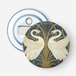 Walter Crane Vintage Schwan und Iris Art Nouveau Flaschenöffner