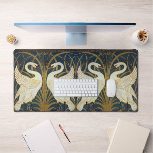 Walter Crane Vintage-Schwan und Iris Art Nouveau Schreibtischunterlage