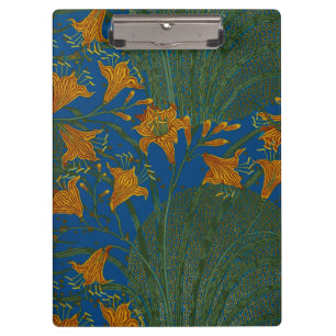 Walter Crane Vintage Taglilien Blumenmuster Klemmbrett