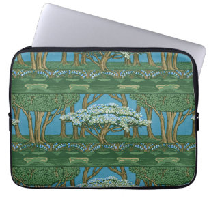 Walter Crane Vintage Wald Wallpaper mit May Tree Laptopschutzhülle