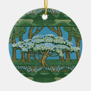 Walter Crane Vintage Wald Wallpaper mit May Tree M Keramik Ornament