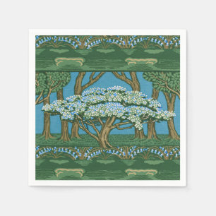 Walter Crane Vintage Wald Wallpaper mit May Tree Serviette