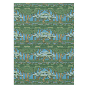 Walter Crane Vintage Wald Wallpaper mit May Tree Tischdecke