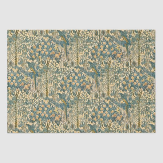 Walter Crane - Vintages Art Nouveau Macaw Muster Seidenpapier (Vorderseite)