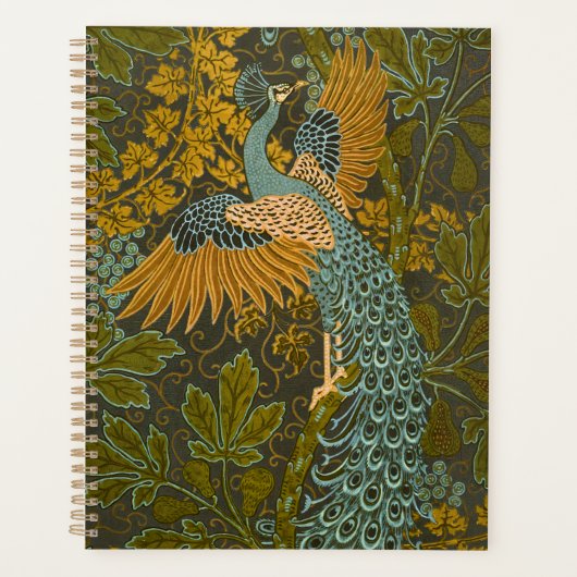 Walter Crane - Vintages Bild- und Pfauenmuster Planer (Vorderseite)
