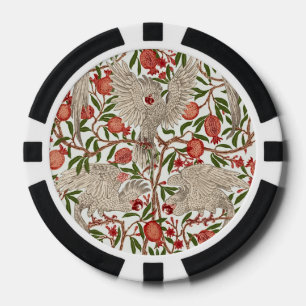 Walter Crane Weißer Kakadu Roter Granatapfel Kunst Pokerchips