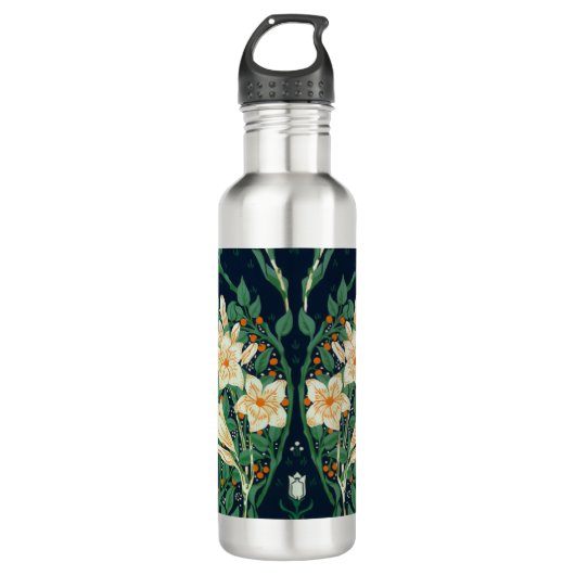 Walter Crane White Lily-Blue Back Edelstahlflasche (Vorderseite)