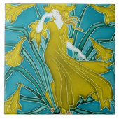 Walter Cranes Flora Art Nouveau Fliese (Vorderseite)