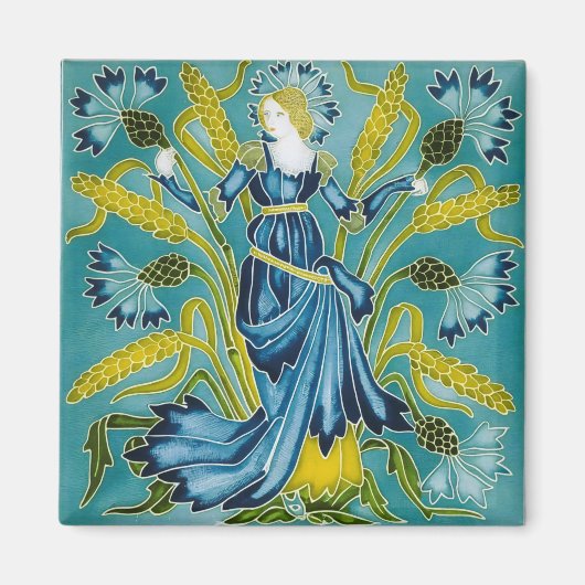 Walter Cranes Flora Art Nouveau Magnet (Vorne)