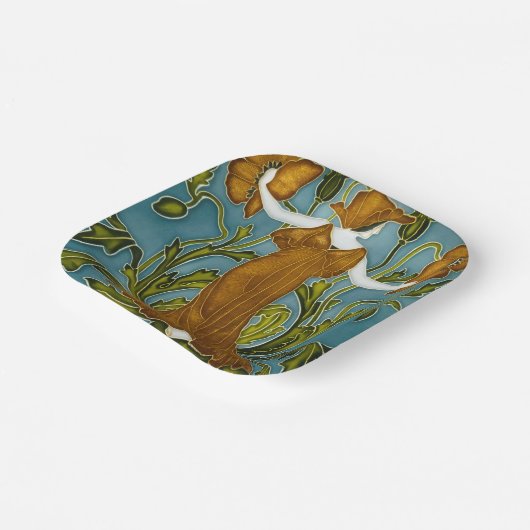 Walter Cranes Flora Art Nouveau Pappteller (Gewinkelt)