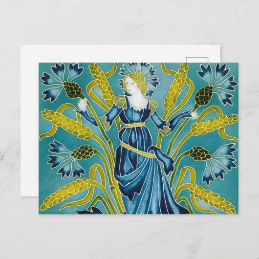 Walter Cranes Flora Art Nouveau Postkarte (Vorne/Hinten)