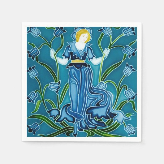 Walter Cranes Flora Art Nouveau Serviette (Vorderseite)