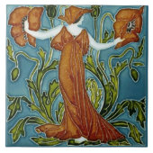 Walter Cranes verzauberter Garten Jugendstil-Flora Fliese (Vorderseite)