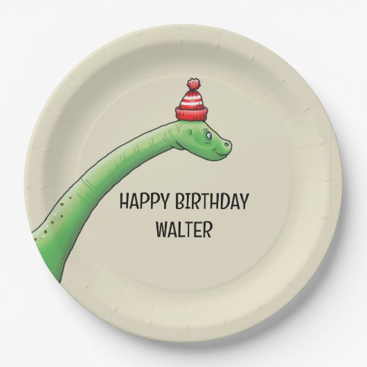 Walter der Dinosaurier Pappteller (Vorderseite)