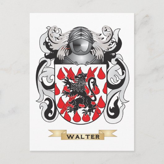 Walter Familienwappen (Wappen) Postkarte (Vorderseite)