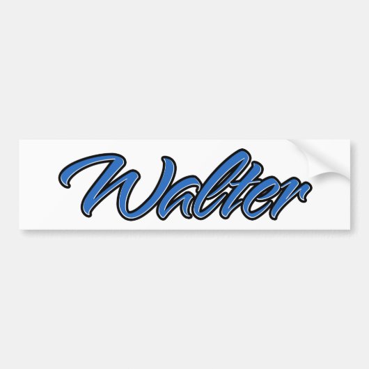 Walter Name blue Aufkleber Sticker Autoaufkleber (Vorne)