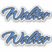 Walter Name blue Aufkleber Sticker Stickerset (Vorderseite)