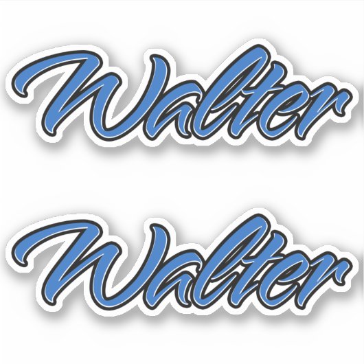 Walter Name blue Aufkleber Sticker Stickerset (Vorderseite)