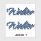 Walter Name blue Aufkleber Sticker Stickerset (Blatt)