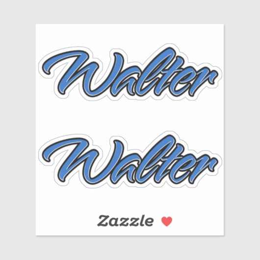 Walter Name blue Aufkleber Sticker Stickerset (Blatt)